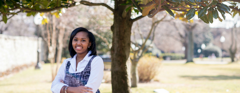 Aya Waller-Bey (C'14), who has been working at Georgetown as an admissions officer for the past year, is the recipient of a 2015 Gates Cambridge Scholarship. 