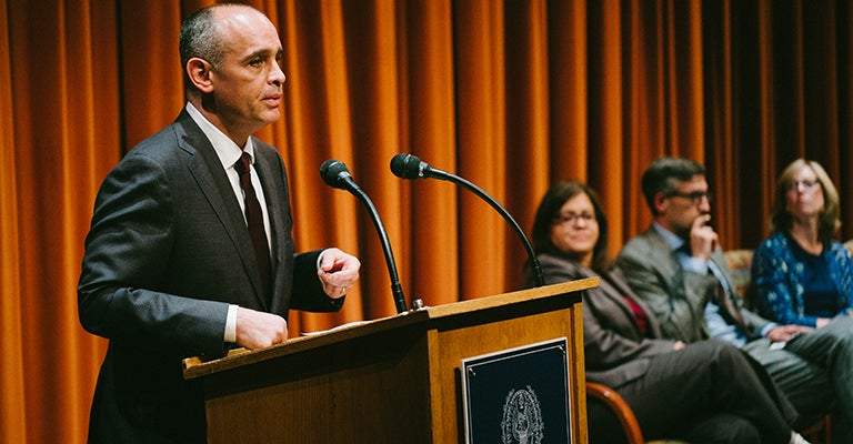 Georgetown College Dean Christopher Celenza introduced the College's three new Vice Deans at a ceremony last Thursday.