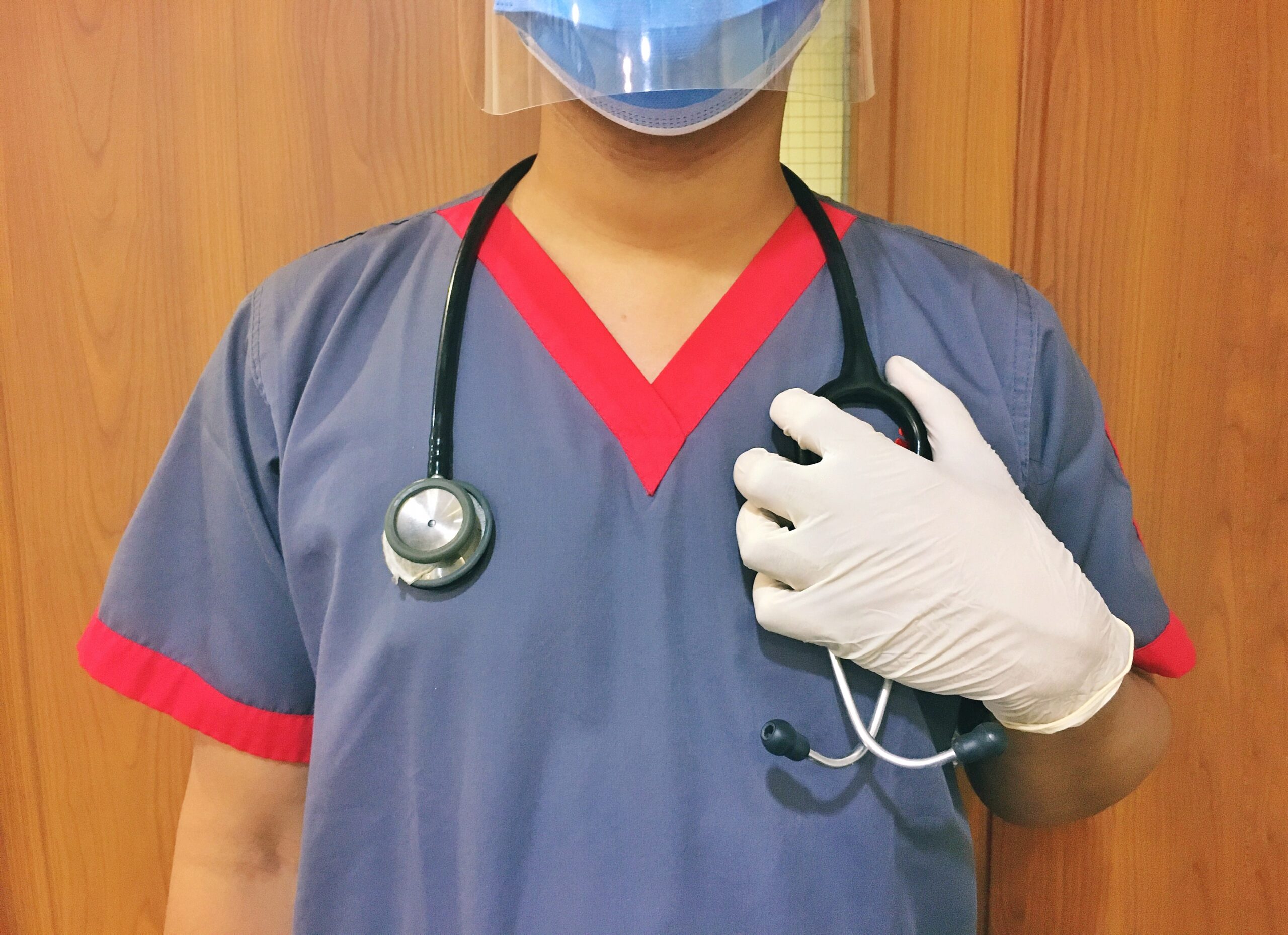 doctor with mask and stethoscope