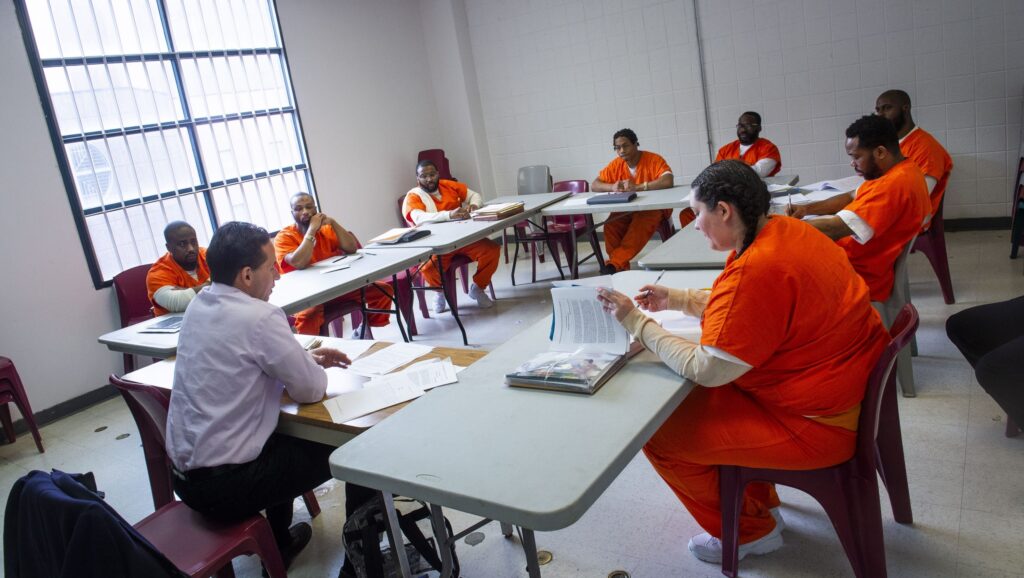 photo of prison an justice initiative classroom