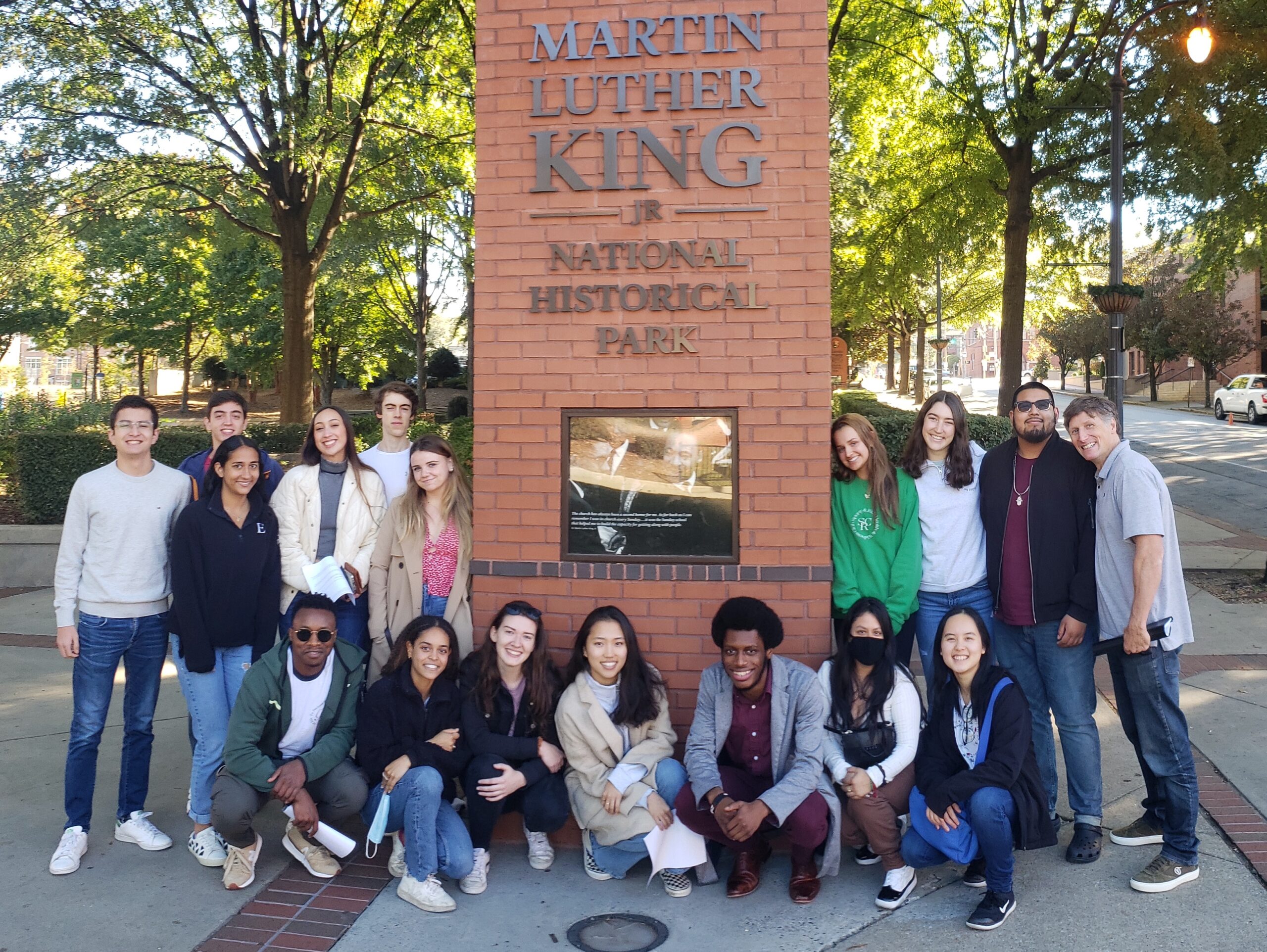 Baker Scholars visit the Martin Luther King, Jr. National Historivcal Park during the 2021 Fall Trip to Atlanta, Georgia.