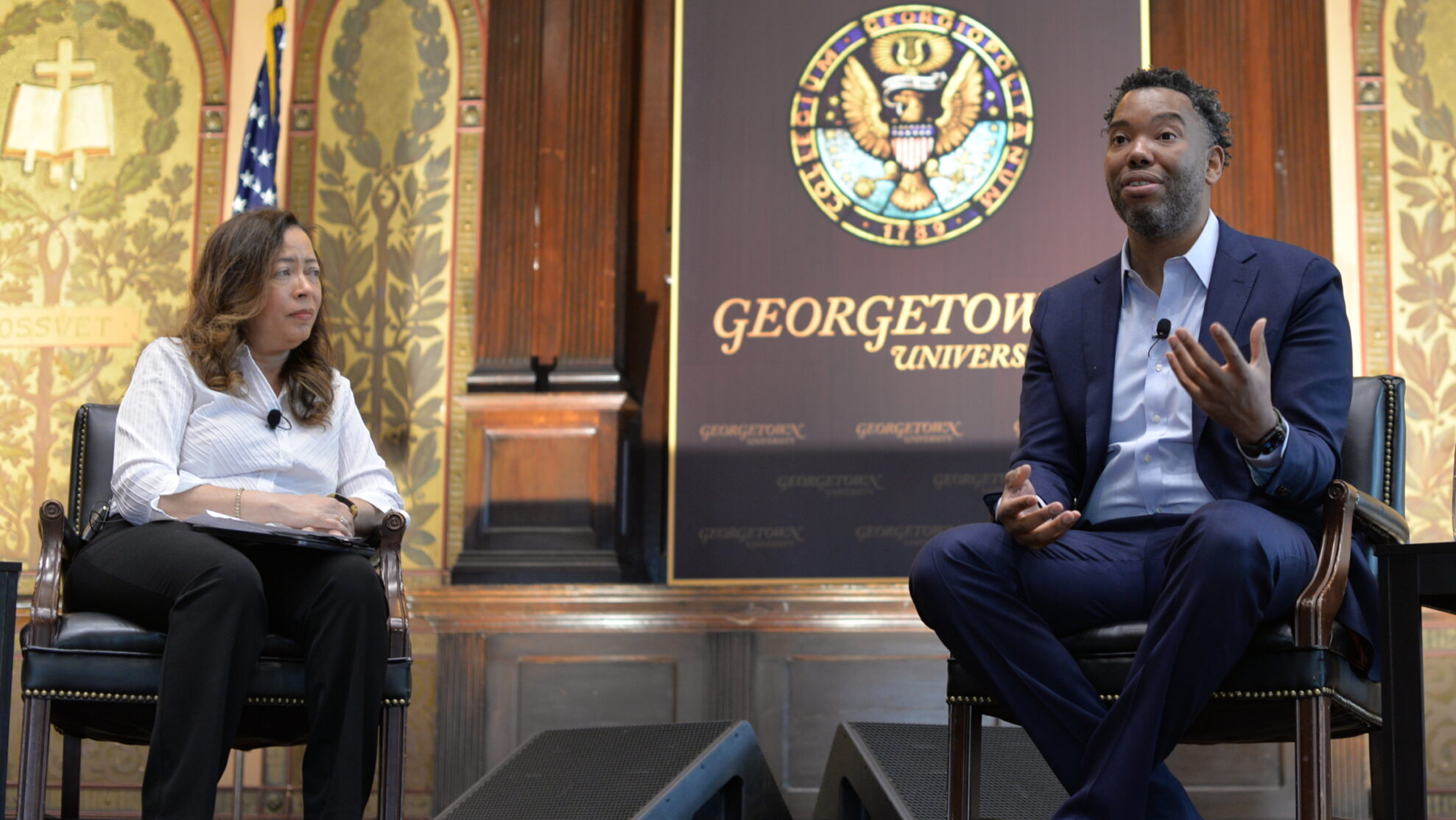 Ta-Nehisi Coates speaking at Georgetown.