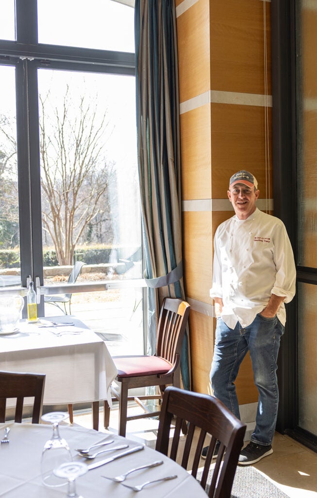 Chef Geoff in the Jesuit residence dining room