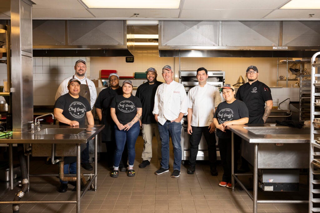 CHef Geoff and staff in the Jesuit Residence kitchen