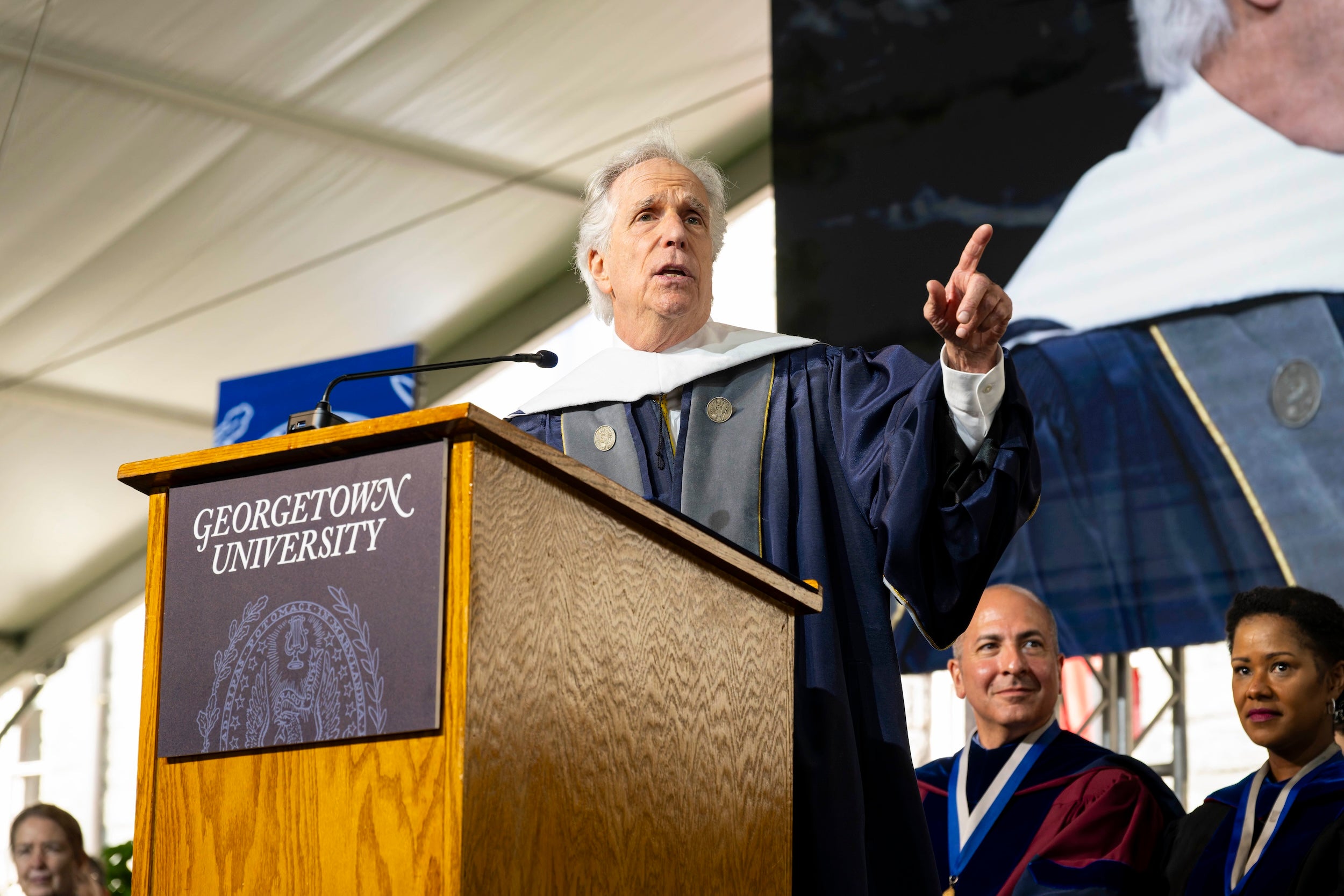 Henry Winkler spoke at the 2025 College of Arts & Sciences Commencement ceremony