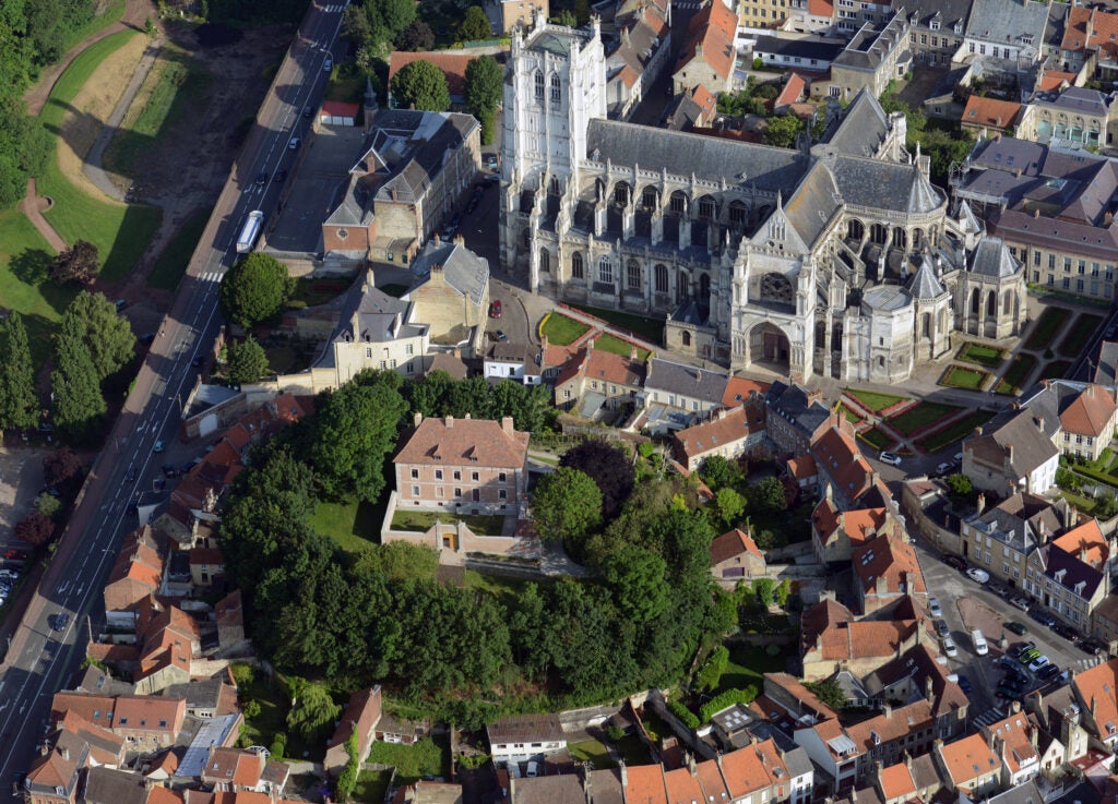 An aerial view of Saint-Omer, France