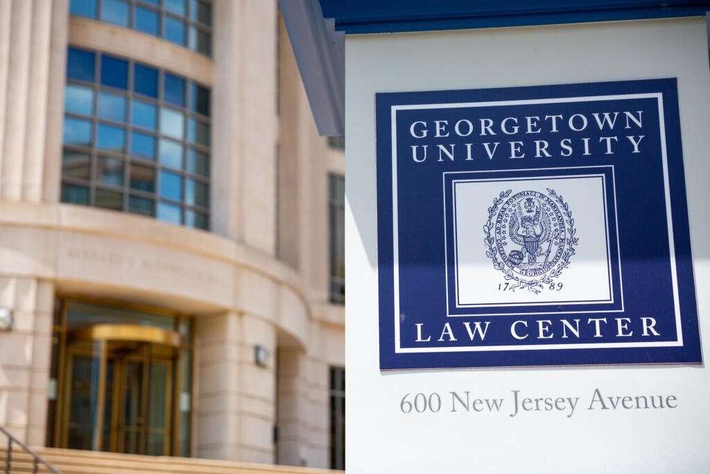 Georgetown University Law Center sign