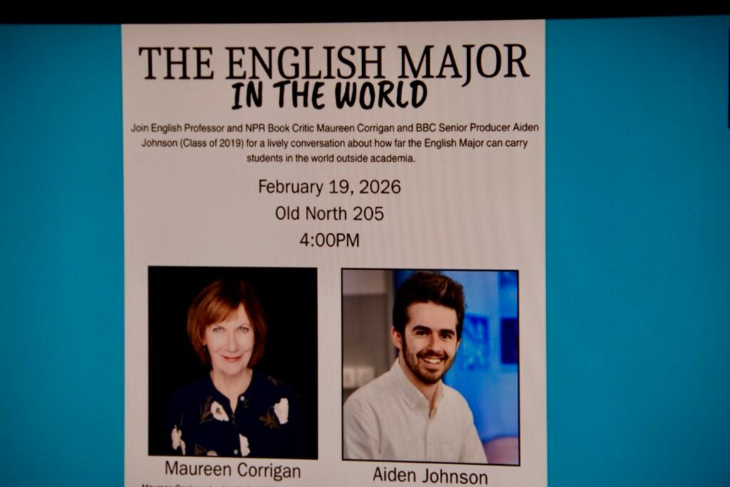 Screenshot of the inaugural "The English Major in the World" flyer