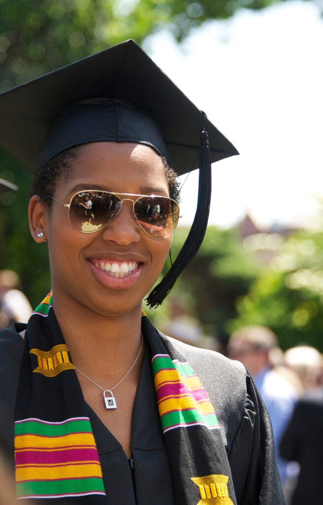 Monica McNutt (C’11) in commencement regalia